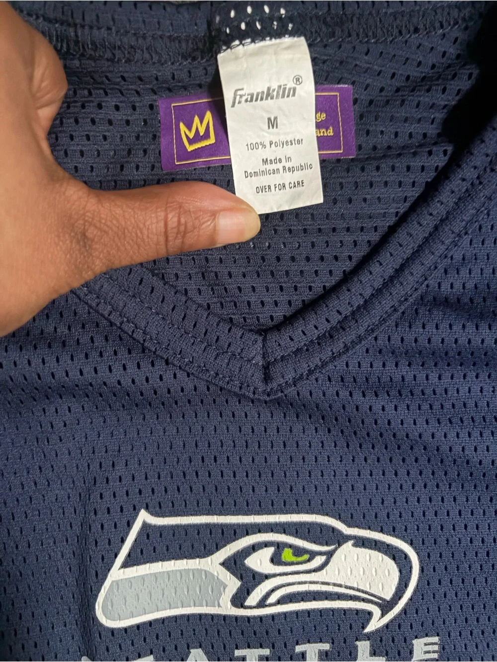Vintage Seattle Seahawks Youth Navy Short Sleeve Jersey